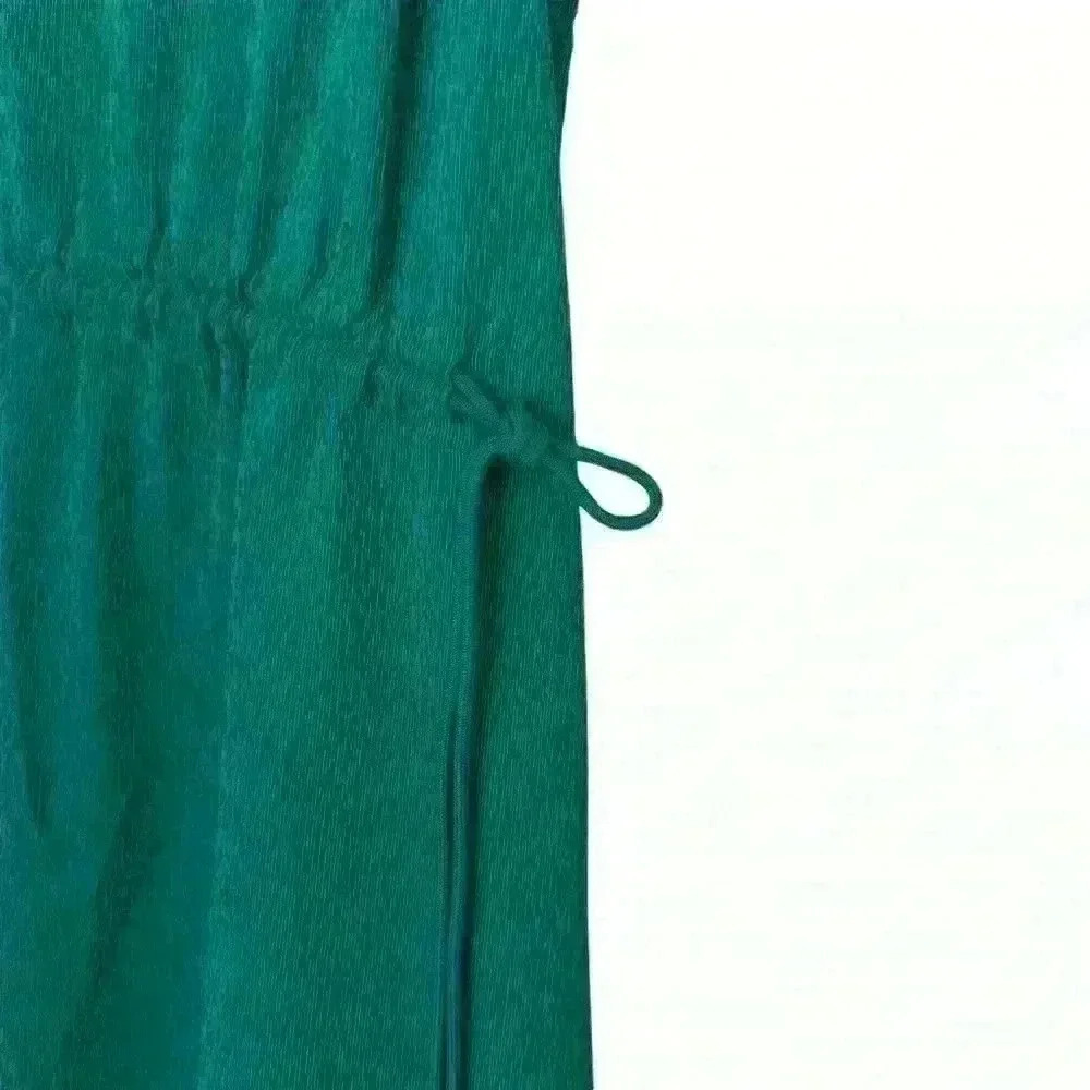 Athleta Summer Dress Womens Green Maxi Echo Drawstring Pocket Sleeveless NWOT SM - Picture 5 of 10